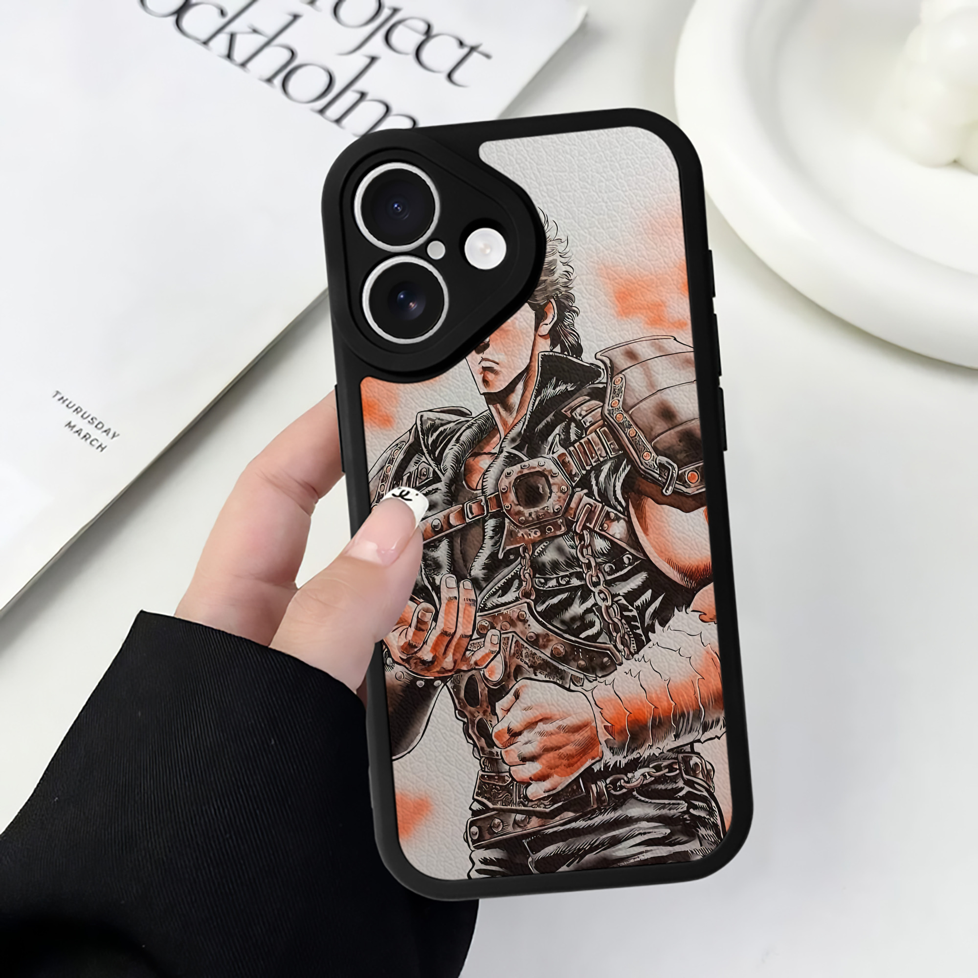 （画像用） 北斗の拳 Fist of the North Star 【iPhone 16シリーズ対応】シリコンスマホケース（レザー調） 材質：シリコン